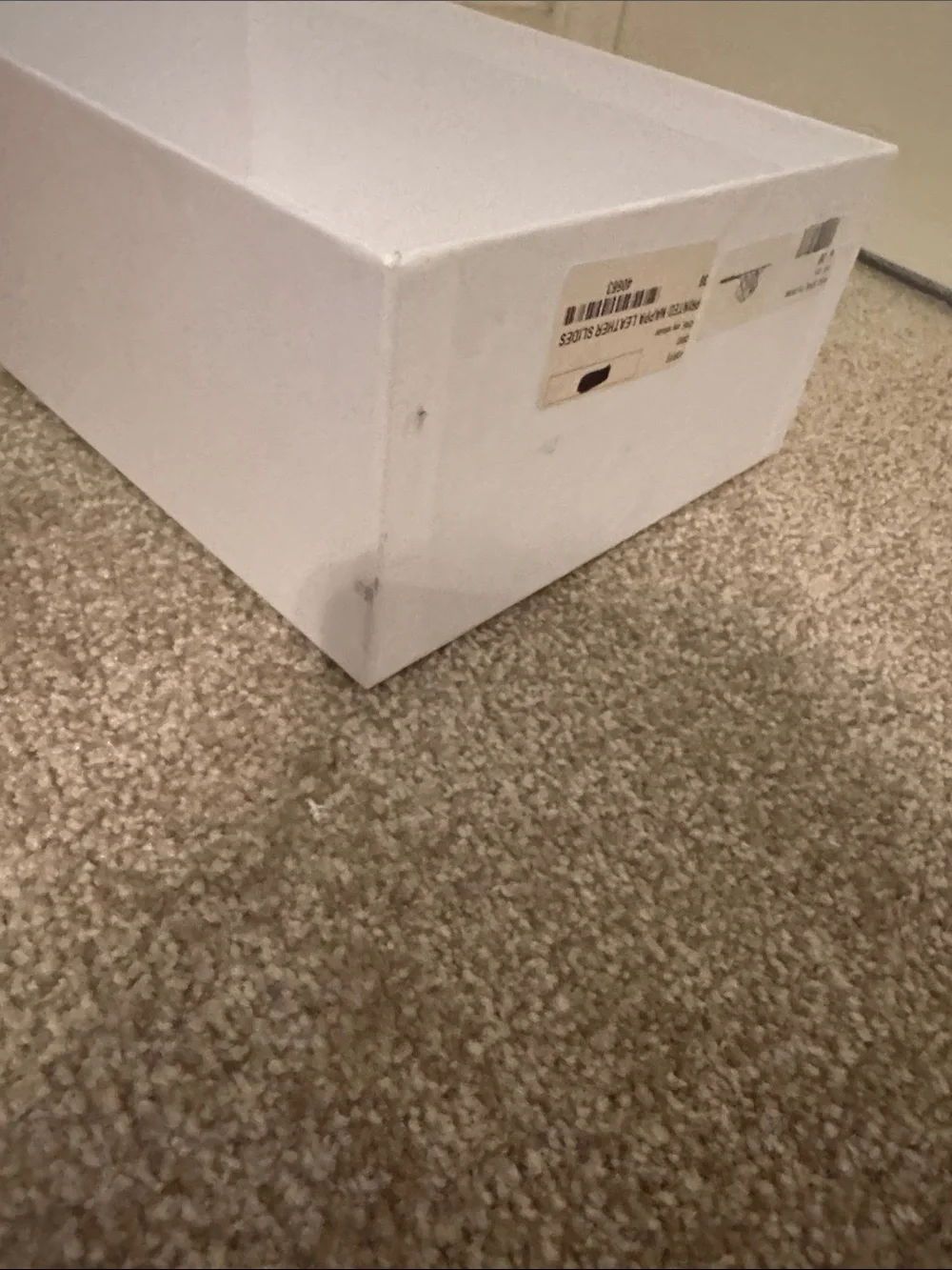 forte_forte White Storage Shoe Box with Tan Lid